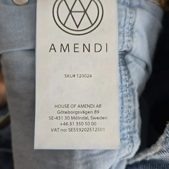 Amendi Rosie - Light Me Up High Rise Cotton Denim Stone Washed W32 L32 - Picture 13 of 16